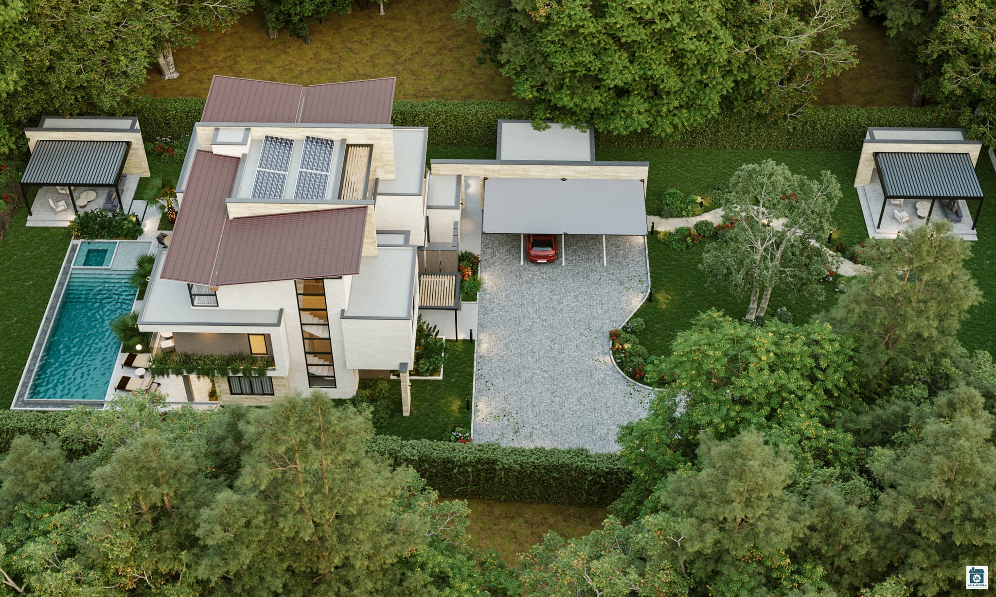 Green house architectural plan — Villa Allegra sustainable design